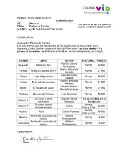 Venta de Libros del Plan Lector