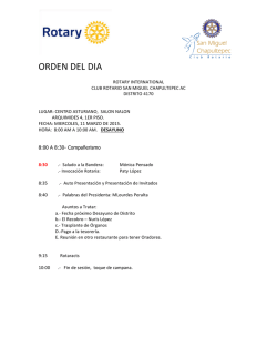 ORDEN DEL DIA - Club Rotario San Miguel Chapultepec