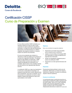 Certificaci&oacute;n CISSP Curso de Preparaci&oacute;n y Examen