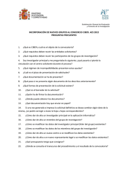 INCORPORACI&Oacute;N DE NUEVOS GRUPOS AL CONSORCIO CIBER