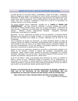 bodas de plata y oro de profesi&oacute;n religiosa