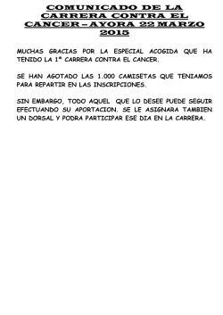 MUCHAS GRACIAS POR LA ESPECIAL ACOGIDA QUE HA