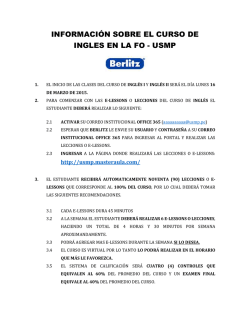 1. Informaci&oacute;n del curso de Ingl&eacute;s en la FO-USMP