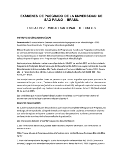 examen posgrado usp brasil - Universidad Nacional de Tumbes