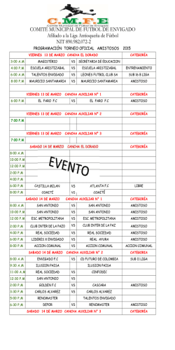 programaci&oacute;n - comite municipal de futbol de envigado