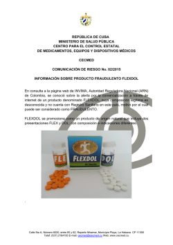 COMUNICACI&Oacute;N SOBRE RIESGOS DE MEDICAMENTOS