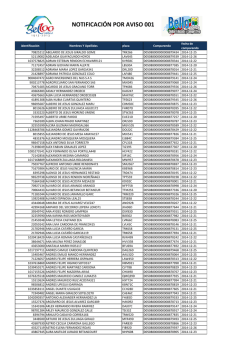 NOTIFICACI&Oacute;N POR AVISO 001