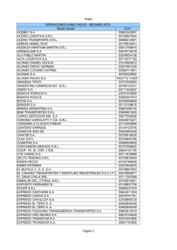 Transportistas Habilitados