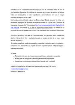 VIVEBbioTECH es una empresa de biotecnolog&iacute;a con inicio de