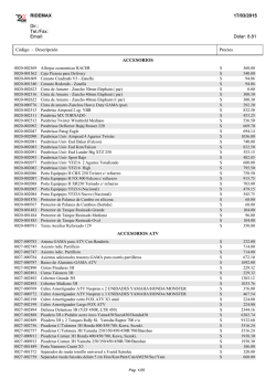 RIDEMAX 25/03/2015 Dir.: Tel./Fax: Email: Dolar: 8.87 C&oacute;digo