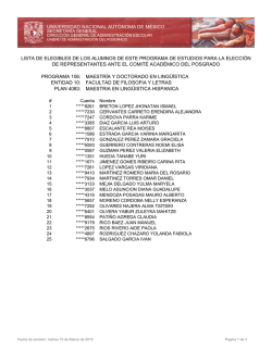 Lista Alumnos Elegibles - Coordinaci&oacute;n de Estudios de Posgrado