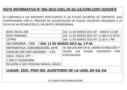 LUGAR: 2DO. PISO DEL AUDITORIO DE LA UGEL.05-SJL-EA