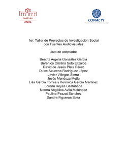 1er. Taller de Proyectos de Investigaci&oacute;n Social con Fuentes