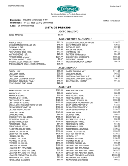 LISTA DE PRECIOS 3DISC IMAGING AGRICULTURA NACIONAL