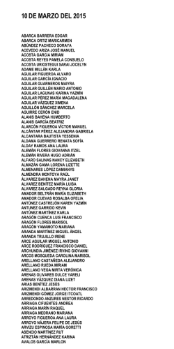 10 DE MARZO DEL 2015
