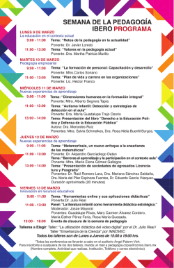 PROGRAMA SEMANA DE LA PEDAGOG&Iacute;A IBERO