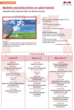 Modelos psicoeducativos en salud mental