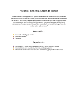 C.V. Asesora: Rebecka Koritz de Suecia
