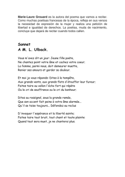 Sonnet A M. L. Ulback.