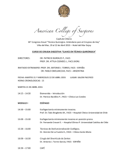 Curso - Colegio Americano de Cirujanos. Cap&iacute;tulo Chile
