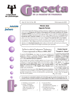 Gaceta de la Facultad de Psicolog&iacute;a