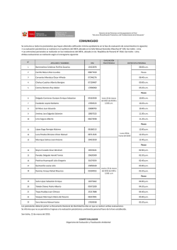 COMUNICADO CRONOGRAMA Evaluaci&oacute;n psicot&eacute;cnica y