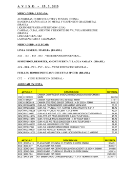 A  V  I  S  O	  - 20 . 3 . 2015 - Salvador Livio