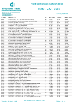 Medicamentos Estuchados 0800 - 222
