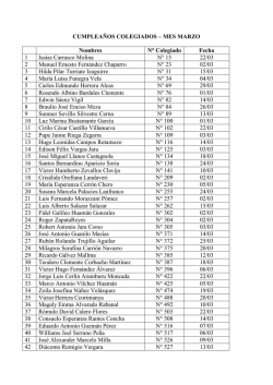 CUMPLEA&Ntilde;OS COLEGIADOS &ndash; MES MARZO Nombres N
