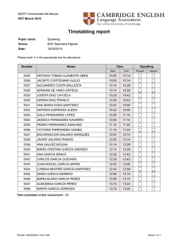 Timetabling report - Universidad de Murcia