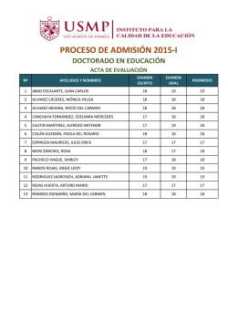 Resultados del examen de admisi&oacute;n 2015-I