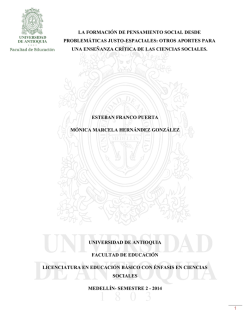 la formaci&oacute;n de pensamiento social desde problem&aacute;ticas justo