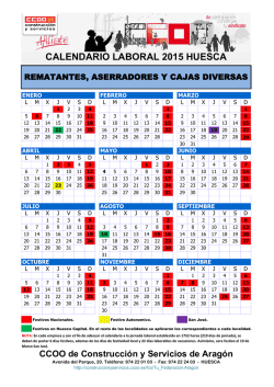 calendario laboral 2015 huesca - Federaci&oacute;n de Construcci&oacute;n y