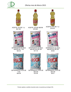 Ofertas mes de Marzo 2015