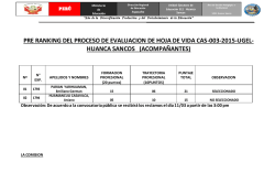 pre ranking del proceso de evaluacion de hoja de