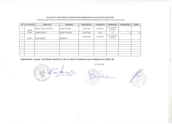 resultados finales de la convocatoria cas n&deg; 01 - 2015
