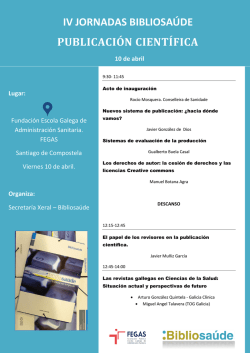 16/03/2015 | IV Jornadas Bibliosa&uacute;de "Publicaci&oacute;n cient&iacute;fica"