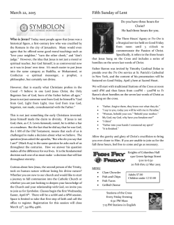 March 22, 2015 Fifth Sunday of Lent