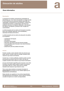 Educaci&oacute;n de adultos. Guia informativa