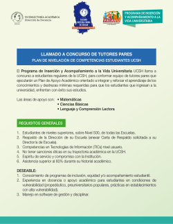 LLAMADO A CONCURSO DE TUTORES PARES