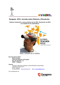 Zaragoza 2015, Jornada sobre Dislexia y Discalculia.