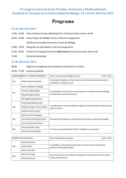 Programa del congreso - VI Congreso Internacional de Turismo