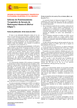 INFORME DE POSICIONAMIENTO TERAP&Eacute;UTICO