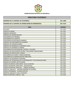 DIRECTORIO TELEF&Oacute;NICO - Municipalidad de Ventanilla