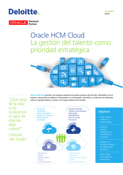 Oracle HCM Cloud La gesti&oacute;n del talento como prioridad