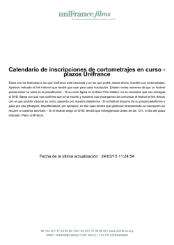 Cuadro de las inscripciones en curso para los