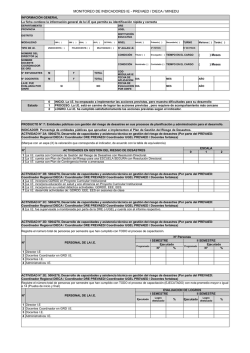 MONITOREO DE INDICADORES IE - PREVAED / DIECA