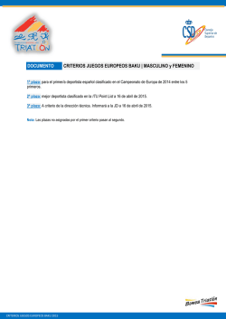Criterios FETRI Juegos Europeos Baku