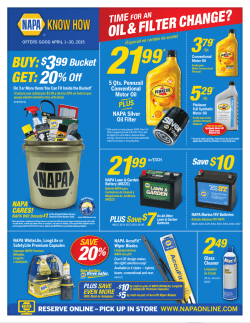 APRIL 2015-Retail Sales Flyer - Star Group NAPA Auto Parts Stores