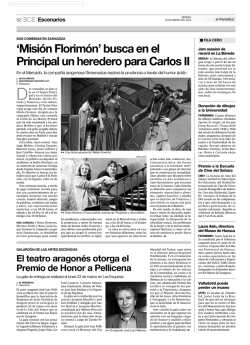 `Misi&oacute;n Florim&oacute;n` busca en el Principal un heredero para Carlos II